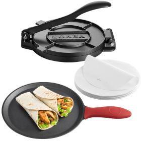 VEVOR Tortilla Press, 10 Inch Cast Iron Tortilla and Roti Maker, Heavy Duty Tortilladora Press