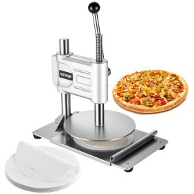 VEVOR Manual Pizza Dough Press Machine, 9.5 inch Pizza Pastry Press Plate, Stainless Steel Bread Presser, Commercial Chapati Sheet Crust Maker