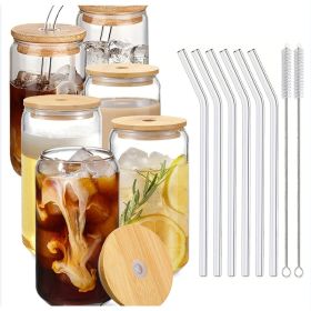 Glass Cup With Straw (Option: 6 piece set)