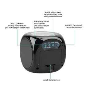 LED Projection Alarm Clock Digital LCD Display Voice Talking Weather Snooze USB (Option: Black)