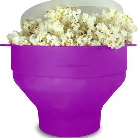 1pc Collapsible Silicone Microwave Popcorn Popper - Quick and Easy Way to Make Delicious Popcorn at Home (Color: purple)