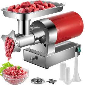 Electric Meat Grinder, 661 Lbs/Hour1100 W Meat Grinder Machine, 1.5 HP Electric Meat Mincer With 2 Grinding Plates, Sausage Kit Set Meat Grinder (Option: red)